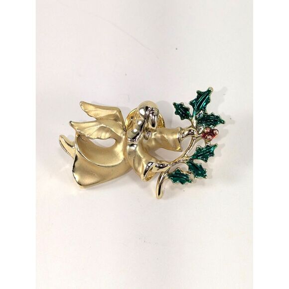 Christmas Angel with Holly by Giusti - Picture 1 of 4